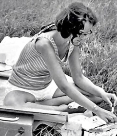 Lady J in a field
