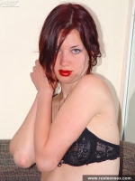 Teen brunette undresses and poses