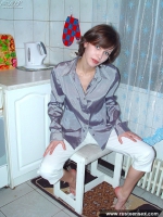 Horny russian teen kitchen photo session