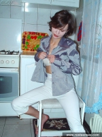 Horny russian teen kitchen photo session