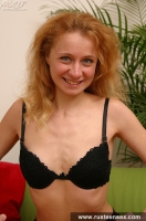 Teen girl tries to relax playing with tits and pussy