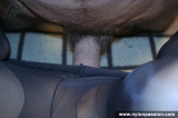 Teen blonde pantyhose footjob
