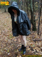Amateur outdoor pissing in autumn