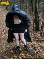 Amateur outdoor pissing in autumn