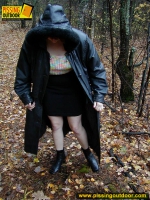 Amateur outdoor pissing in autumn