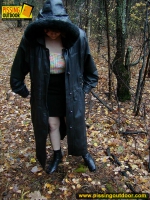 Amateur outdoor pissing in autumn