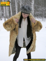 Winter outdoor pissing teen