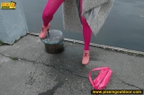 MILF outdoor pissing on pier