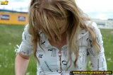MILF blonde pissing outdoor
