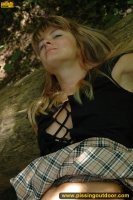 Pissing outdoor during the forest walk