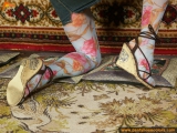 Color pantyhose masturbation of blonde girl