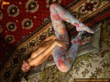 Color pantyhose masturbation of blonde girl