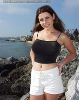 Overdeveloped Teen with Incredible Tits Does Risky Flashing