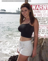 Overdeveloped Teen with Incredible Tits Does Risky Flashing