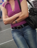 Shopping nipple, harte Nippel beim einkaufen, voyeur