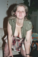 SAG - Boobed Bitch In Short Plaid Skirt Straps Stockings 06