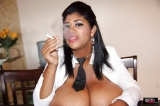 Kristina Milan smokes