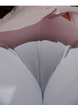 Asian teen in tight pants toe mound
