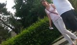 Spy sexy women in parck romanian