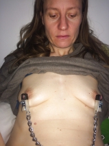 nipple clamps on slut claire