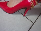Rubbing cock with my heels on 