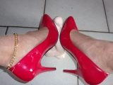 Rubbing cock with my heels on 