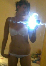 Super cute brunette teen - shy mirror naked selfies