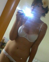Super cute brunette teen - shy mirror naked selfies