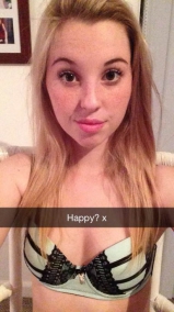 Amateur Snapchat teen selfies - checking out her new iphone