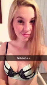 Amateur Snapchat teen selfies - checking out her new iphone