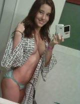 Sexy brunette teen selfies - busty young thing naked selfsho
