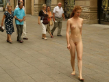 girls walking naked on street
