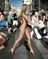 girls walking naked on street