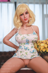 Blonde teen sex doll with curvy body