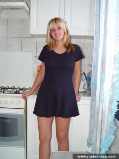 Blond housemaid stripping - N