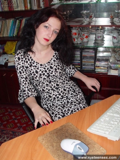 Posing near computer - N