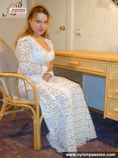 Teen girl in stockings masturbates - N