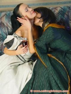 Two girls play around - N