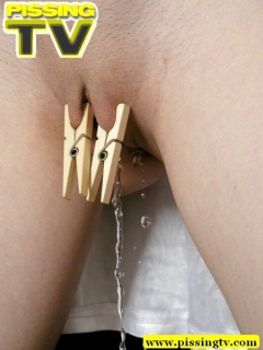 Roped Blonde Girl pissing - N