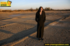 Outdoor pissing teen in black - N
