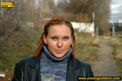 Outdoor pissing in leather jacket - N