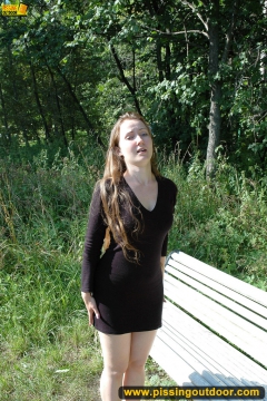 Teen pisses on a park bench - N