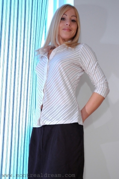 Slutty office secretary getting horny baring all - N
