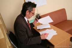 Teacher with a big - N