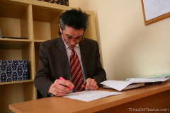 Teacher with a big - N