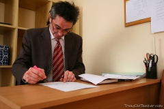 Teacher with a big - N