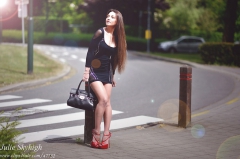 Oublic streetshot in most sexy hooker high heels on hot legs - N