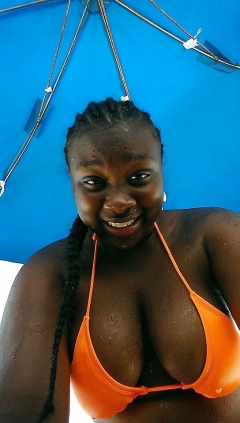 Big boobs black teen in bikini - N