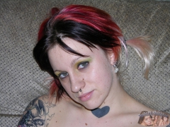 PUNK METALHEAD Babe Shows Hairy Asshole - N