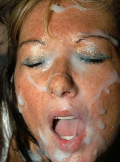 Blonde with the sore face of sperm - N
